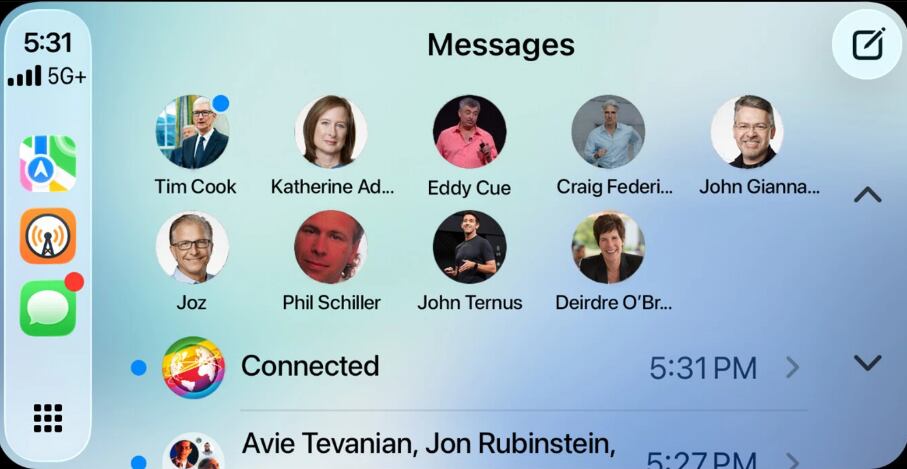 Se pueden anclar contactos en la pantalla de Apple CarPlay. (Foto: 512Pixels)