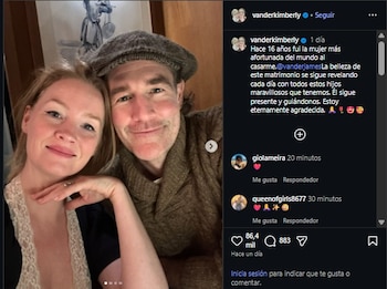 Kimberly Van Der Beek le dedicó un mensaje a James Van Der Beek en el aniversario de su boda. (Instagram)