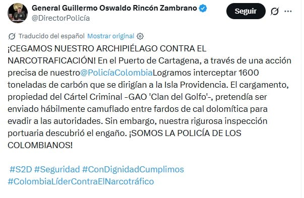 Una investigación en curso ha permitido determinar que los responsables emplearon sustancias industriales como camuflaje, dificultando la detección de la droga por parte de los organismos de control portuario - crédito captura de pantalla @DirectorPolicía / X