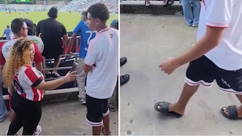 La aficionada justificó su reproche en enseñanzas familiares y sostuvo que desconocía la minoría de edad de Jerman - crédito Captura de video