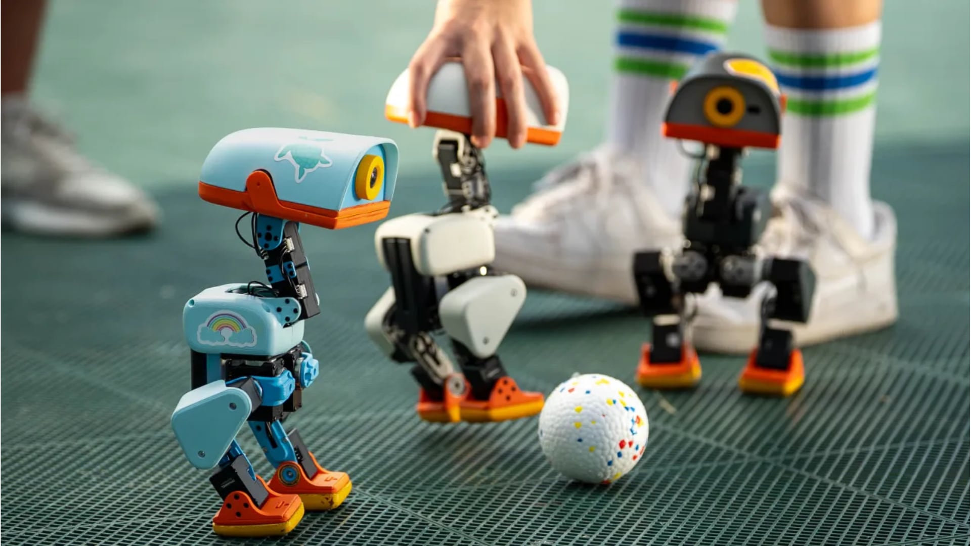 Los Microduck, fabricados por Pollen Robotics (ahora propiedad de Nvidia), miden unos 25 centímetros y pesan menos de 800 gramos.(Pollen Robotics)