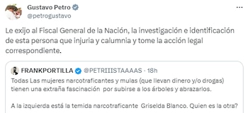 La respuesta de Gustavo Petro de cara a posible insulto contra Verónica Alcocer - crédito @petrogustavo