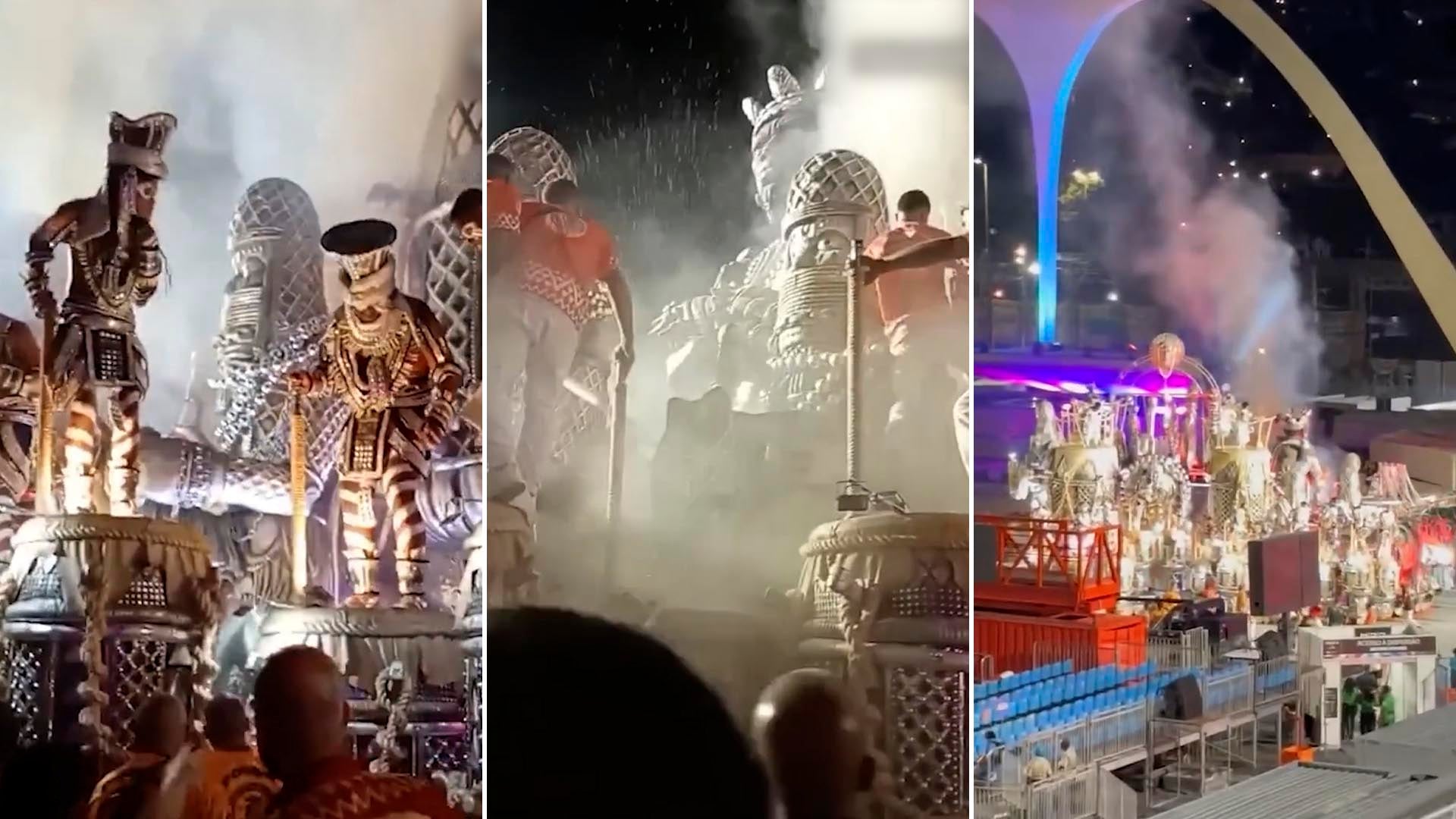 Un accidente que involucró una carroza alegórica en el Sambódromo de Río de Janeiro dejó al menos dos heridos durante el desfile de Carnaval.