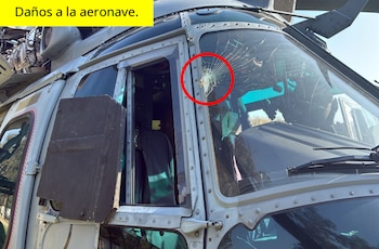 El helicóptero dañado
(Defensa)