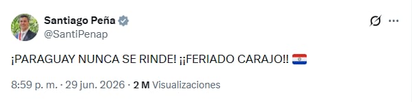 El tweet del presidente Peña