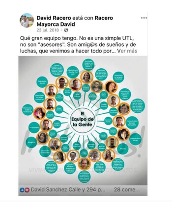 Un funcionario de la UTL negó ser conductor, pero documentos oficiales lo identifican como tal, sobre todo, cuando publicó una foto de su equipo de trabajo - crédito David Racero/Facebook