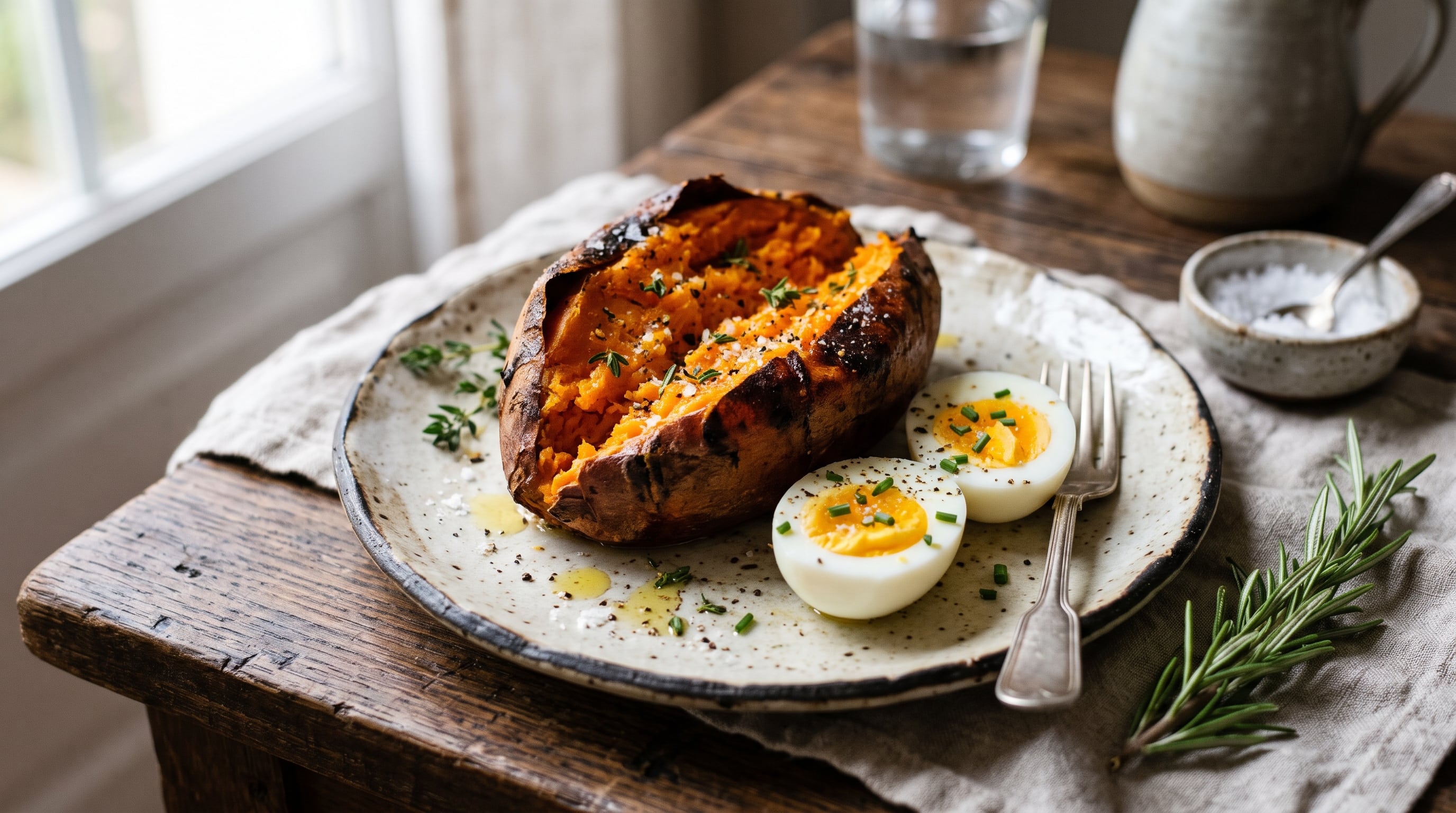 La batata aporta carbohidratos complejos, potasio y betacaroteno a los platos con huevo duro. (Imagen Ilustrativa Infobae)