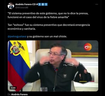 El representante Andrés Forero calificó