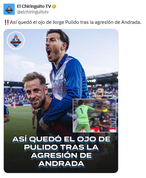 Así quedó el ojo de Jorge Pulido