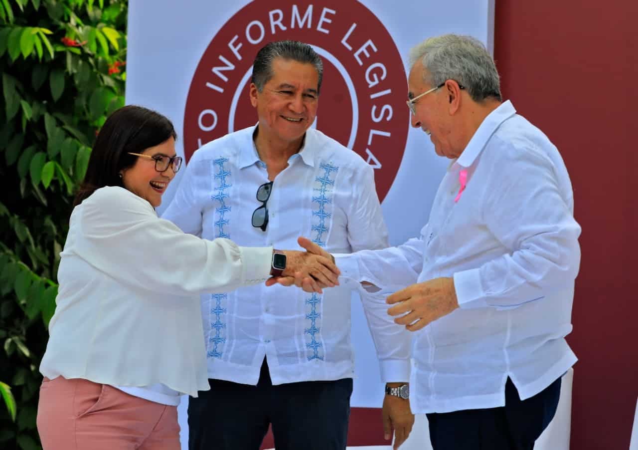 Imelda Castro y Rubén Rocha Moya . (Gobierno de Sinaloa)