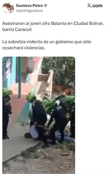 Gustavo Petro por muerte de joven en Ciudad Bolívar - crédito @GustavoBolivar/X