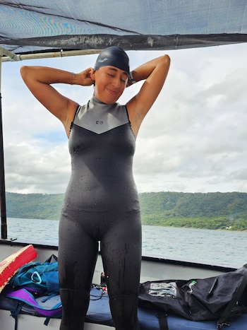 Montserrat Peart descendió 102 metros en la modalidad de Peso Constante con Bi-aletas, conocida como CWTB, y estableció un récord continental femenil (Instagram | Montserrat Peart)