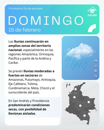 Para el domingo 15, las