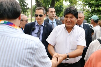 Evo Morales, durante una actividad