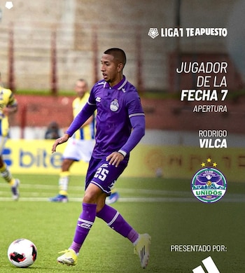 Rodrigo Vilca fue elegido el jugador de la fecha 7 del Torneo Apertura 2026.
