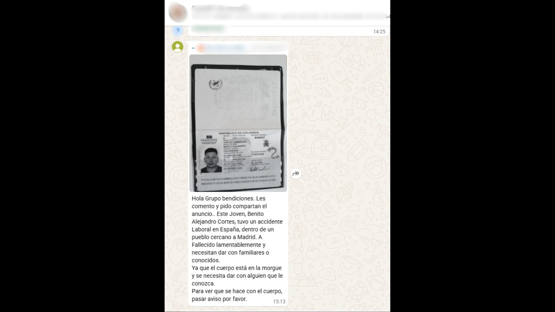 Este fue uno de los mensajes que circuló en rede sociales y grupos de mensajería instantánea - crédito suministrado a Infobae