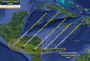 Seguimiento a la tormenta tropical