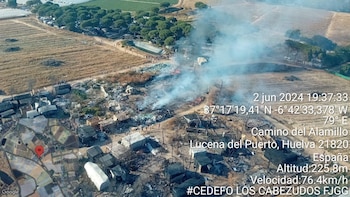 Un muerto en un incendio en un asentamiento chabolista de Lucena del Puerto