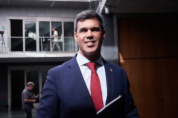 24/09/2026 El presidente del PP de Navarra, Javier García, durante el debate sobre el Estado de la Comunidad, en el Parlamento de Navarra, a 24 de septiembre de 2026, en Pamplona, Navarra (España). El pleno del Parlamento de Navarra celebra este jueves y el viernes, 24 y 25 de septiembre, el último Debate sobre el Estado de la Comunidad foral correspondiente a la XI Legislatura.
POLITICA
Eduardo Sanz - Europa Press