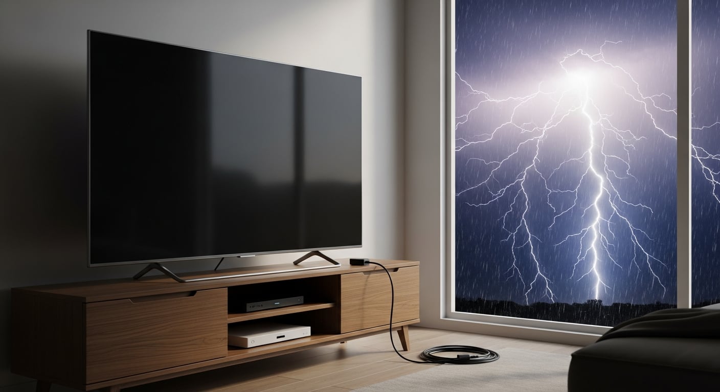 Qué es mejor: desconectar o dejar enchufado el televisor durante una tormenta