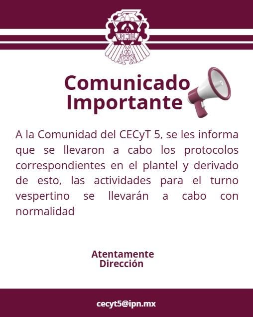 Foto: CECyT 5 / Facebook
