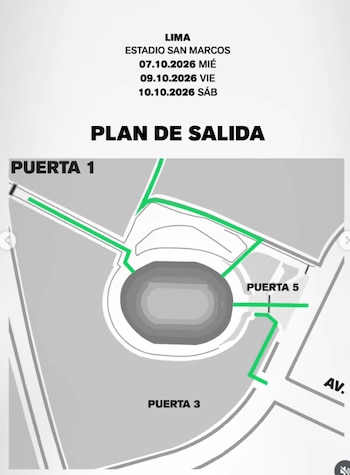 Plan de salida para el concierto de BTS en San Marcos