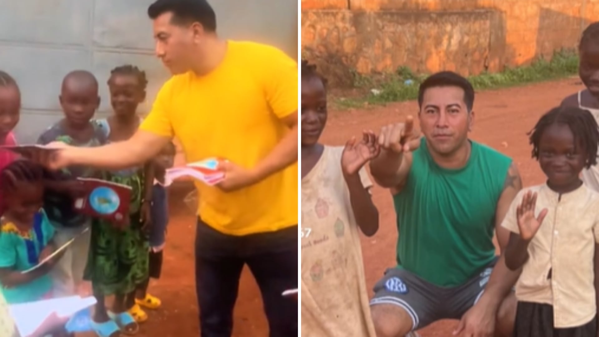 Nicaragüense deportado ayuda a niños en Bangui con útiles y golosinas