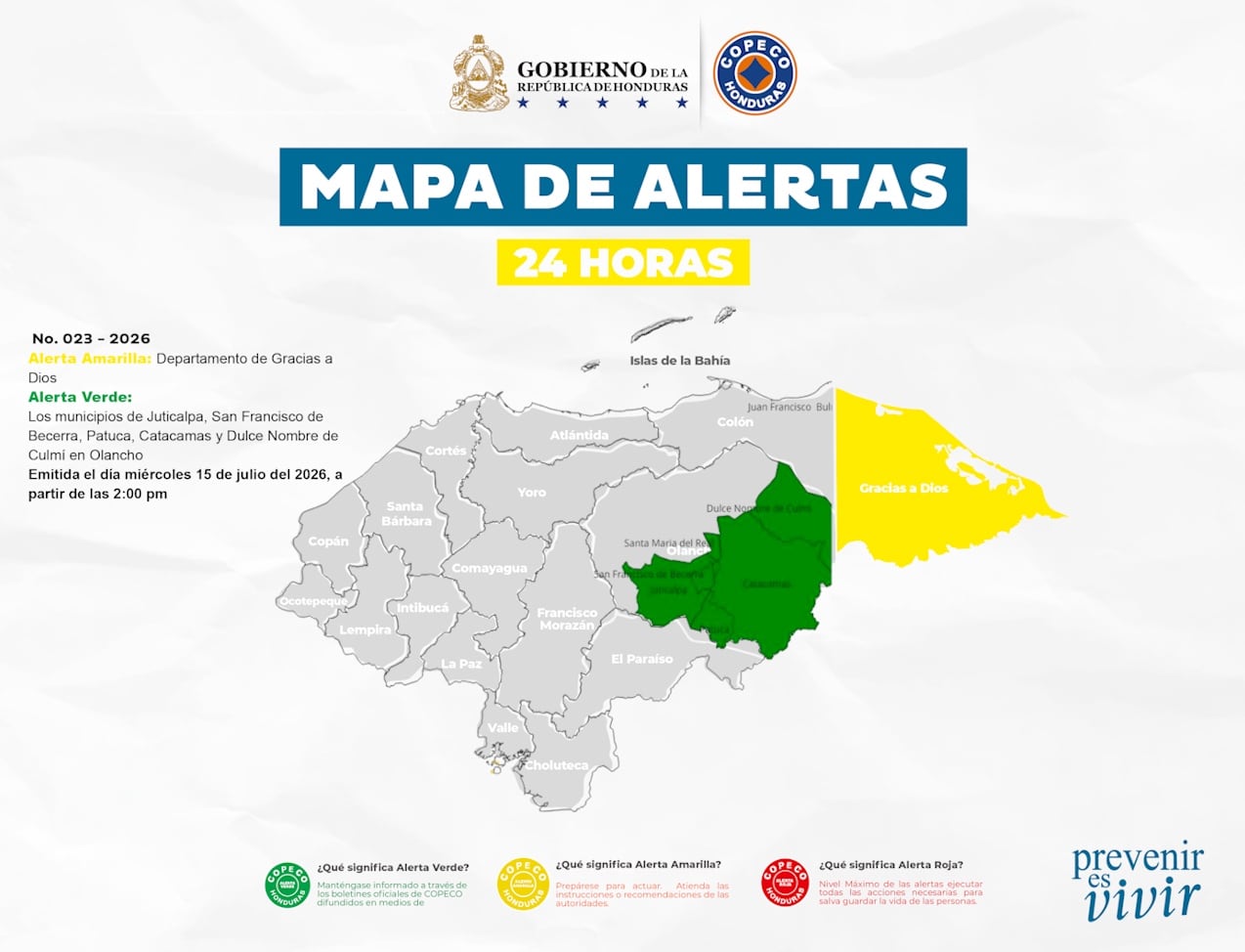 El riesgo de deslizamientos aumenta debido a la saturación de los suelos por las lluvias. Los comités de emergencia permanecen en vigilancia ante cualquier eventualidad. (Foto: COPECO)