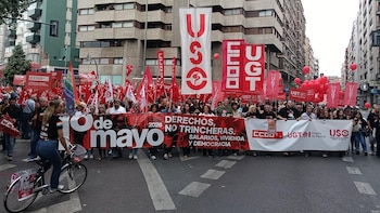 Murcia sale a la calle este 1 de Mayo bajo el lema 'Derechos, no trincheras. Salarios, vivienda y democracia'