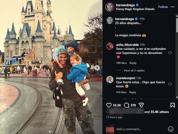 Hernán Drago recreó con sus hijos una foto de hace 20 años y sorprendió con el resultado: "La magia continúa"