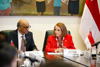 Tharman Shanmugaratnam y Laura Itzel