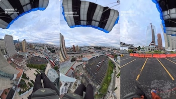 El hombre sube contenido realizando