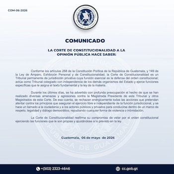 El tribunal enfatizó que cualquier amenaza o intimidación constituye una violación grave a las instituciones y procesos democráticos. (Cortesía: Corte de Constitucionalidad)