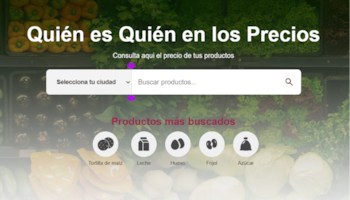 La herramienta cuenta con buscador de producto y de ciudad. (Captura de pantalla)