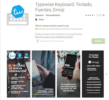 Typewise ofrece un diseño diferente