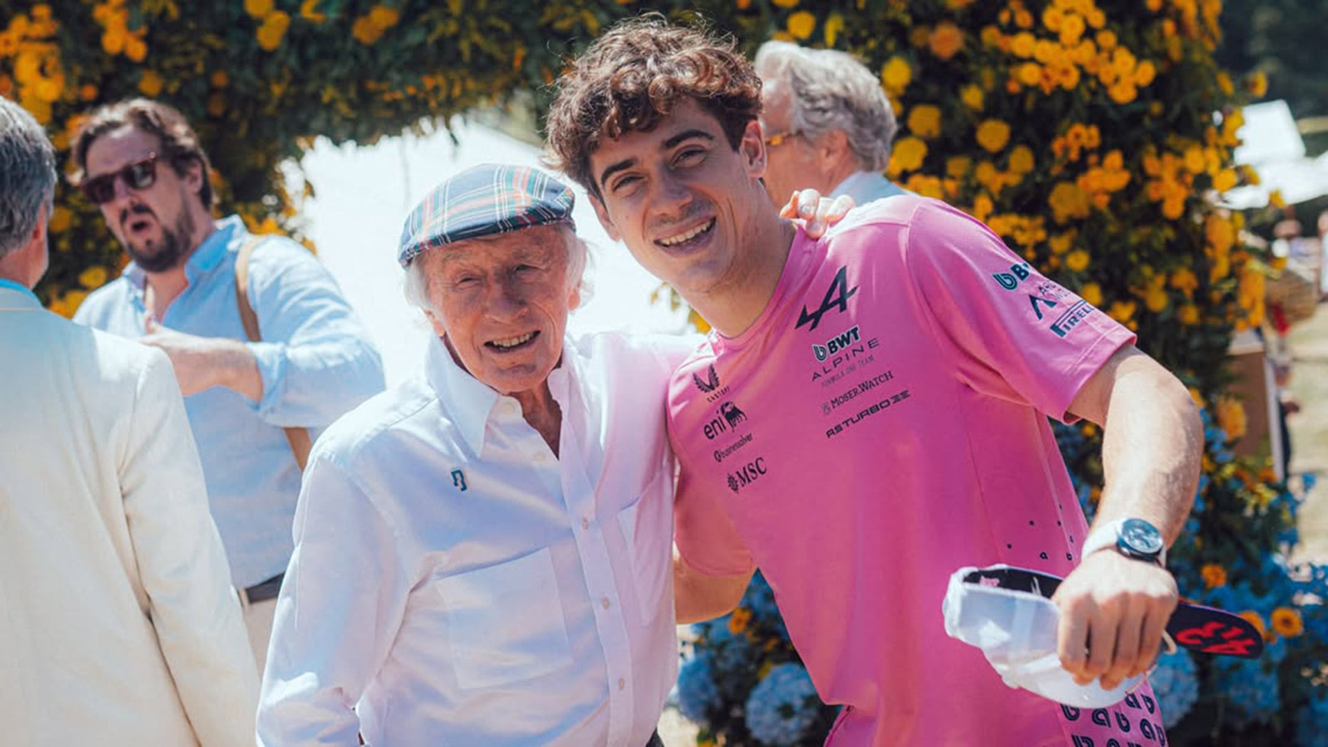 Franco Colapinto con una leyenda de la F1, Jackie Stewart (@francolapinto)