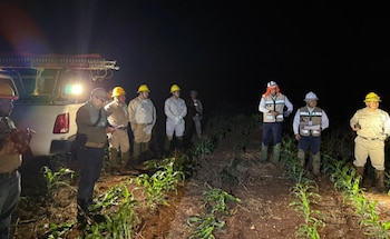 Los trabajadores de la CFE trabajaron toda la noche para repatar la torres de electridad FOTO: CFE