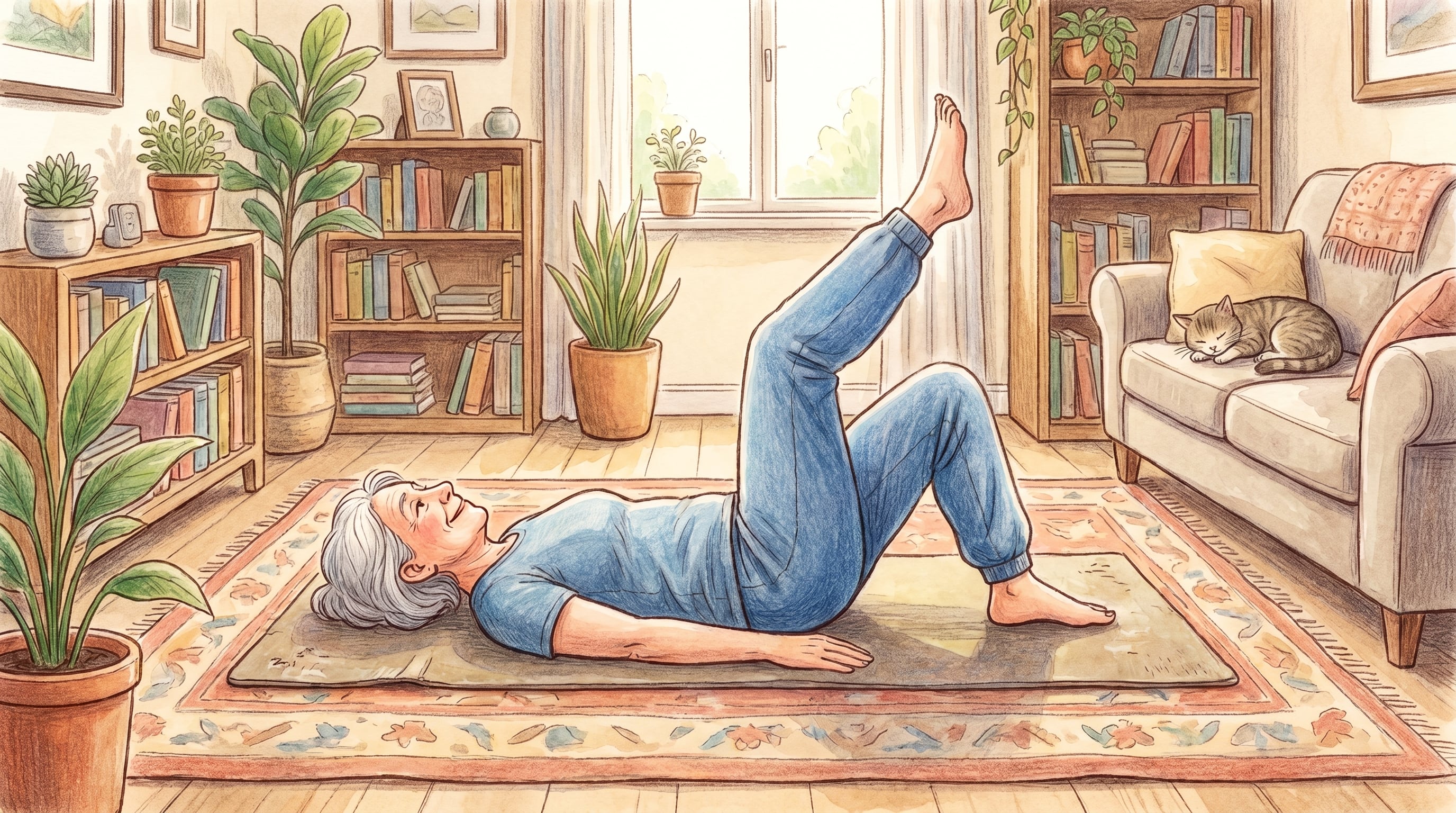 La rutina supina de Yoriko Atomi mejora el equilibrio y la agilidad en solo dos semanas, según estudios japoneses (Imagen Ilustrativa Infobae)