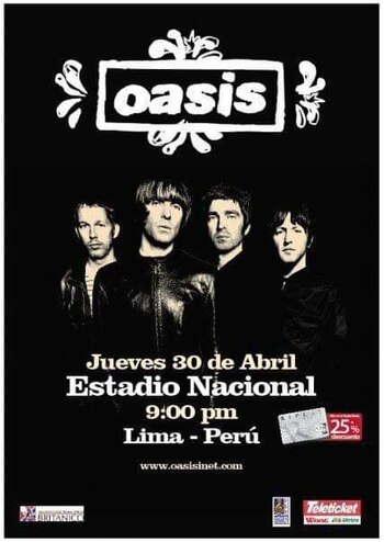 Oasis en Lima 2009: una noche inolvidable que reunió a miles de fans en el Estadio Nacional.