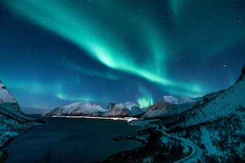 Auroras boreales en Noruega (Adobe