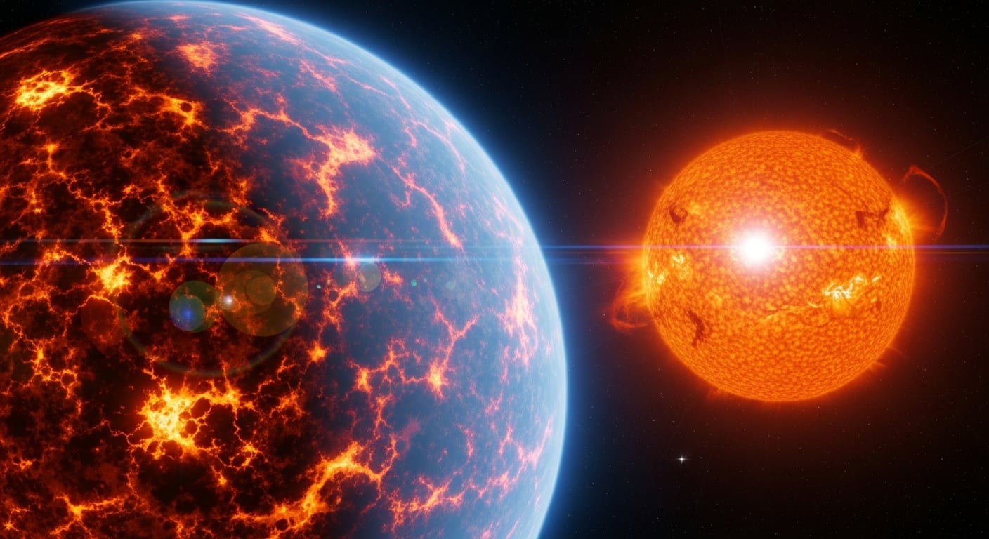 Las observaciones del telescopio James Webb revelan una manta gaseosa inesperada en TOI-561 b, ubicada a 280 años luz de la Tierra (Imagen Ilustrativa Infobae)