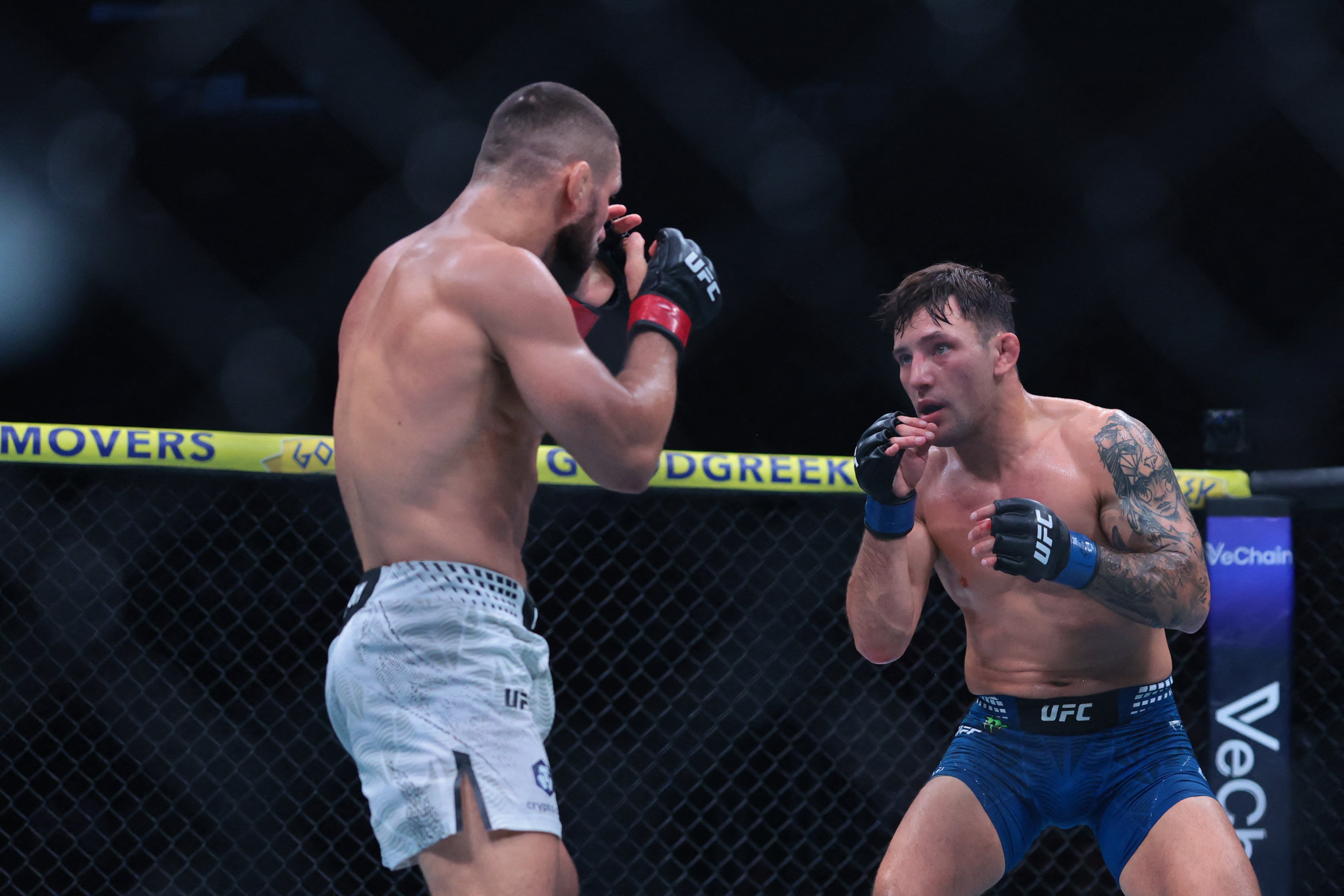 La sumisión de Gamrot borró las aspiraciones de Ribovics al ranking en peso ligero (Credit: Sam Navarro-Imagn Images)