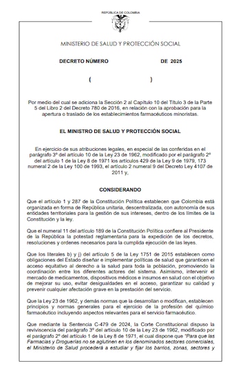 Parte del decreto donde manifiesta