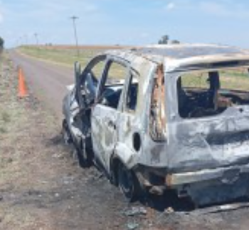 El auto calcinado de Luciano