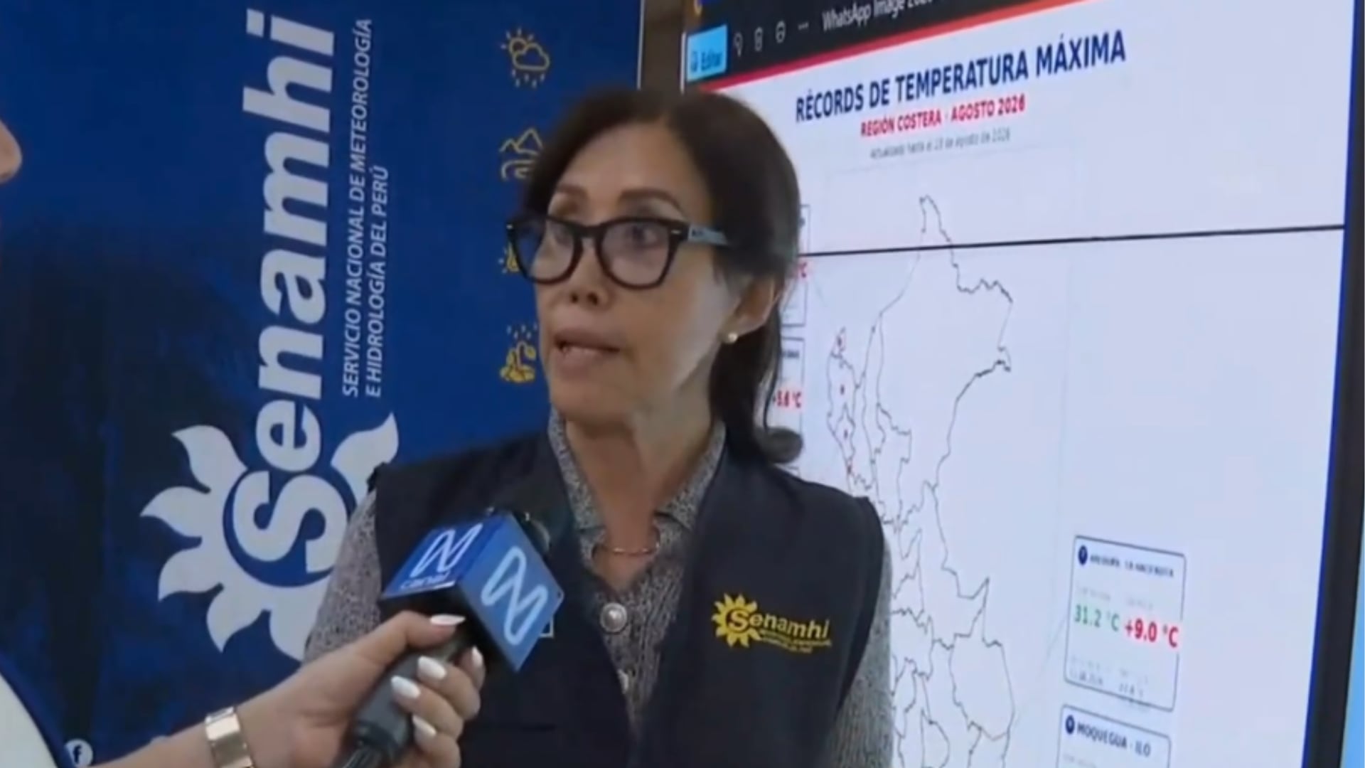 Raquel López, vocera del Senamhi, declara a Canal N sobre el incremento de las temperaturas máximas registradas en la costa de Perú.