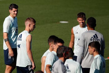 Los jugadores de la selección