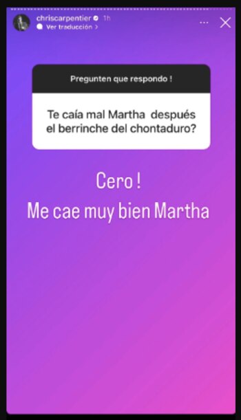 Christopher Carpentier respondió si tiene