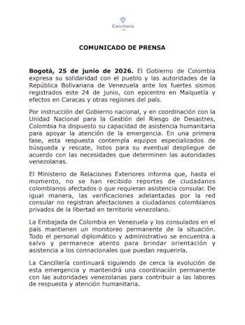 Cancillería de Colombia - crédito Cancillería de Colombia