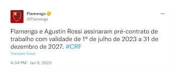 Con un breve tweet, Flamengo