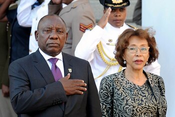 Cyril Ramaphosa y su mujer